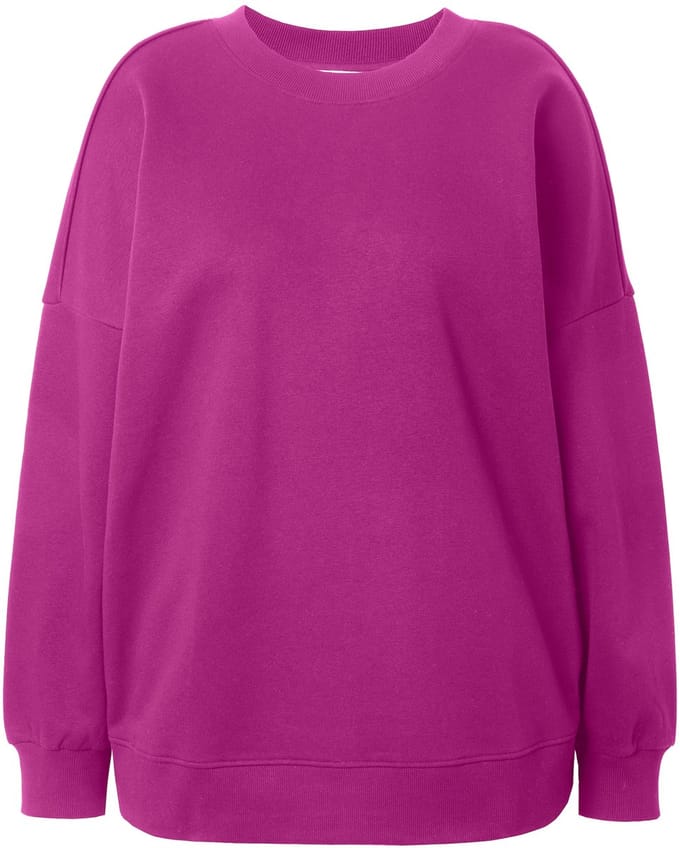 Studio Untold - Dames - Sweatshirt oversized model extra lang OEKO-TEX - Magenta - Maat 54+
