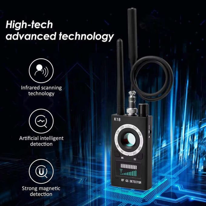 K18 Anti Candid Camera Detector Bug Gadgets Afluisterzoeker GPS-signaal Lens RF Spy Tracker Detecteer Multifunctioneel Anti Camera US Plug