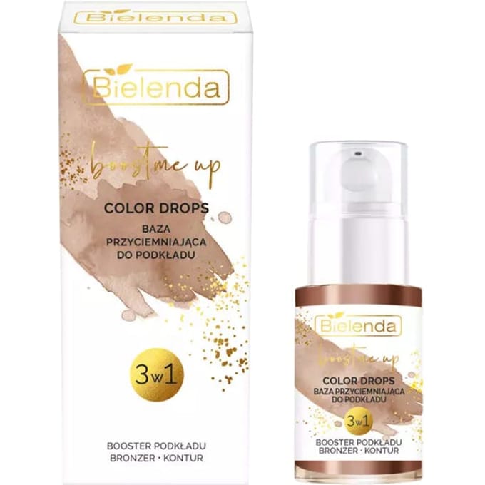 Bielenda BOOST ME UP Color Drops Tinting Base For Foundation 3In1 Foundation Booster / Bronzer / Contour 15 ml