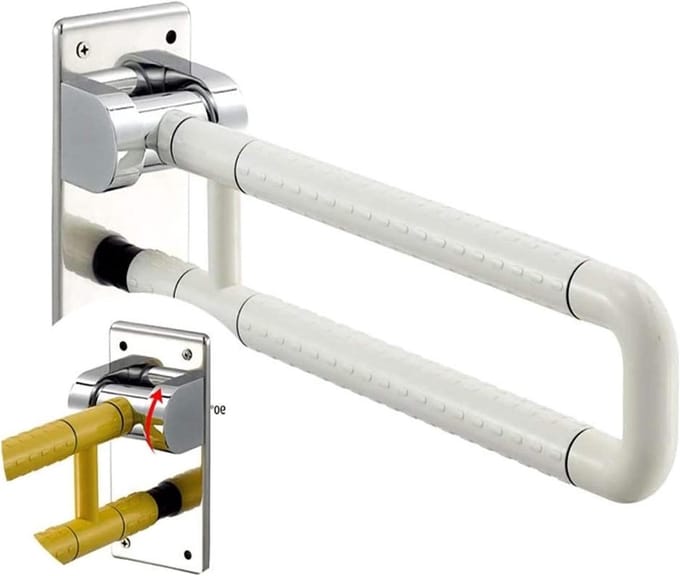 Badkamer Leuning - Veiligheidshandvat - Ondersteuning Thuis - Flip-up Ontwerp - One Size - Zilverkleurig