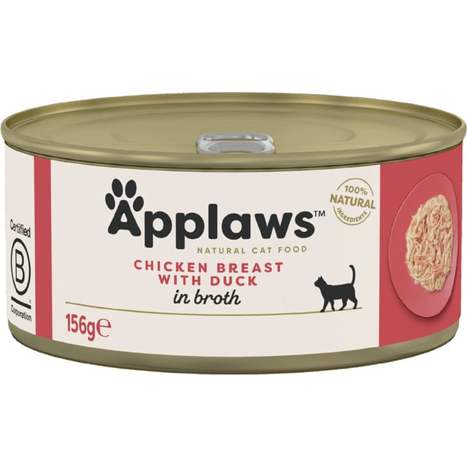 24x156g Kip met Eend Applaws Kattenvoer
