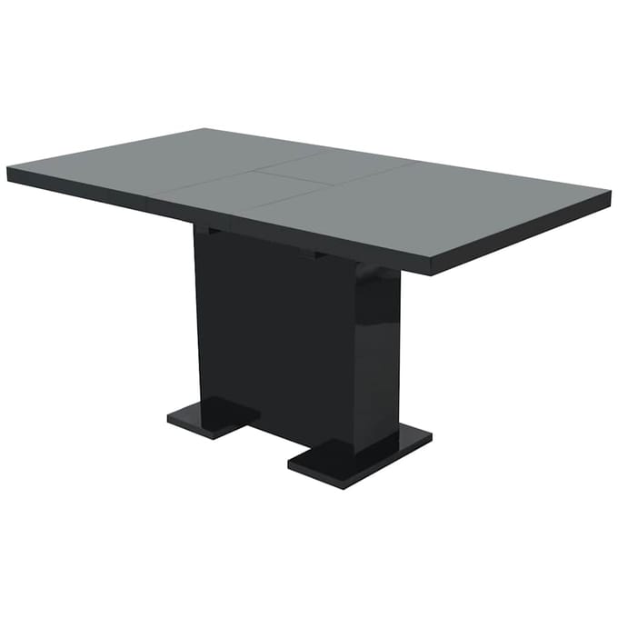 vidaXL - Eettafel - uitschuifbaar - hoogglans - zwart