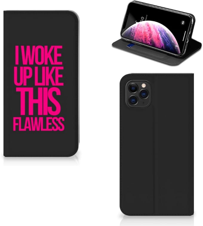 Apple iPhone 11 Pro Max Hoesje met tekst Woke Up - Origineel Cadeau Zelf Maken