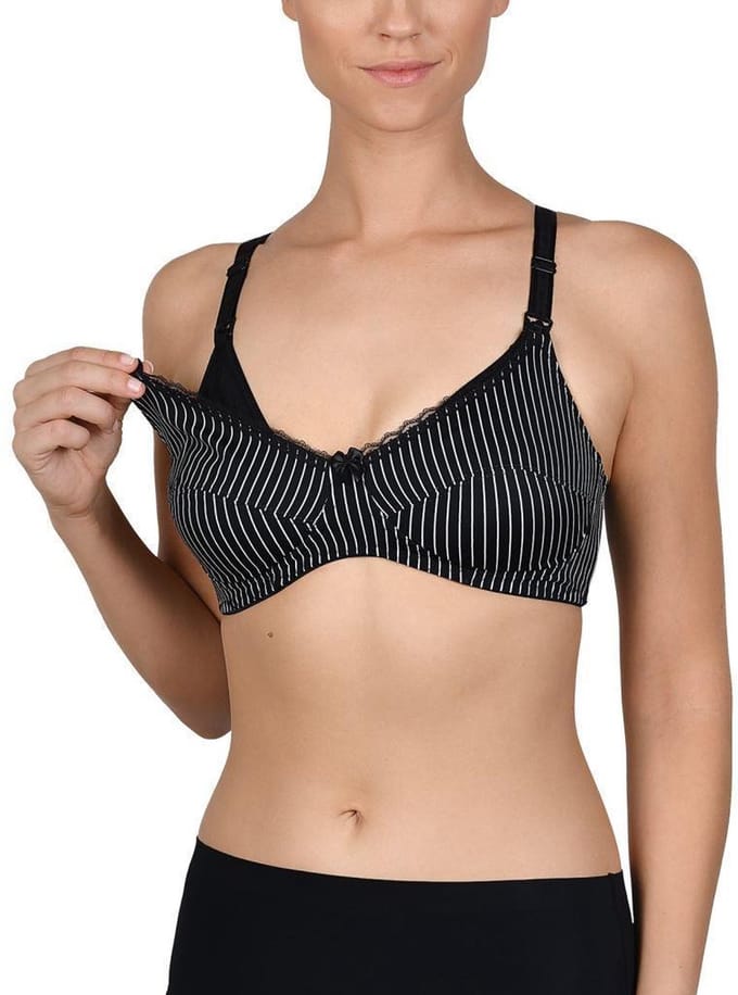 Naturana Voedings-BH, gestreept - 5105  - Zwart_Wit E85