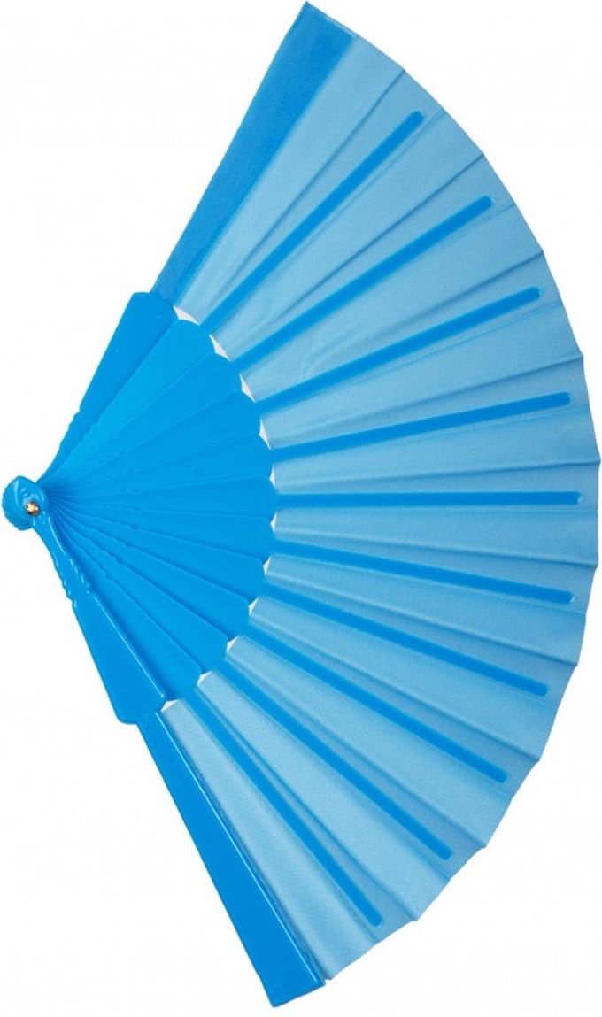 Waaier - Turquoise - Verkleedaccessoire - Spaans - Festival - Een Stuk