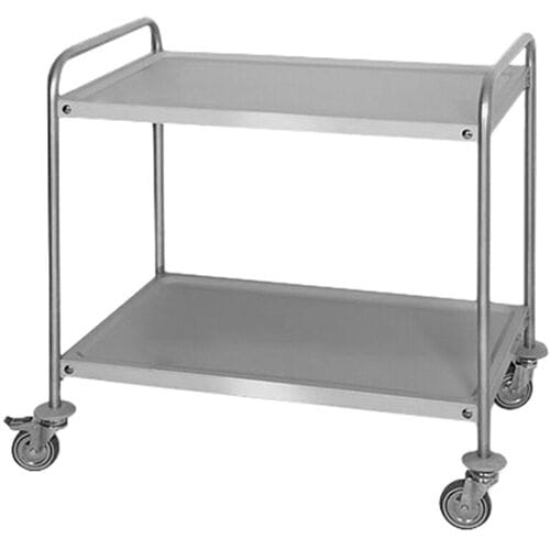 GGM Gastro Servierwagen - 800x500mm - mit 2 Abstellflächen Zilver