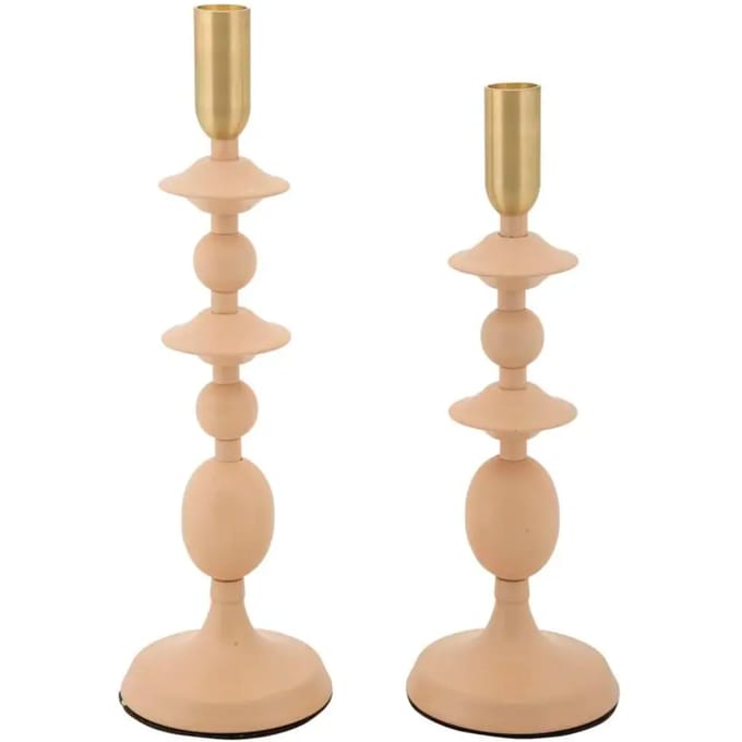 Kandelaar Gemini Pink Set 2 Pc Ø 10×29 cm