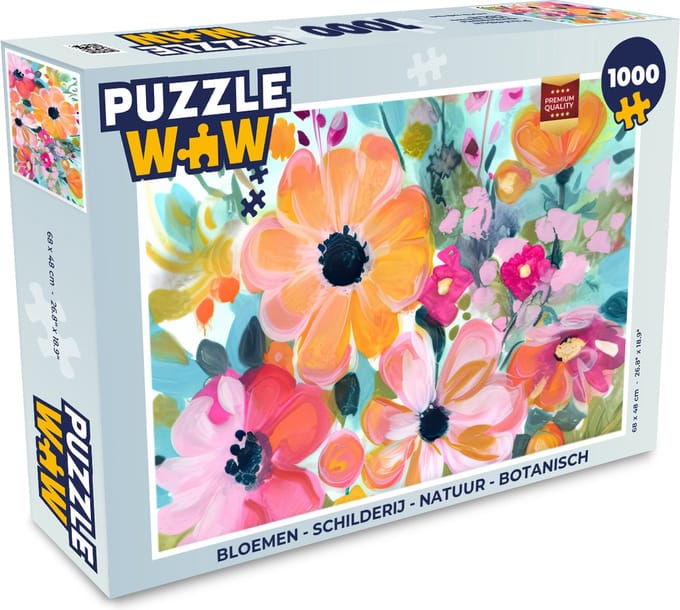 Puzzel Bloemen - Schilderij - Natuur - Botanisch - Legpuzzel - Puzzel 1000 stukjes volwassenen