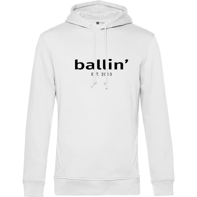 Heren Hoodies met Ballin Est. 2013 Basic Hoodie Print - Wit - Maat S