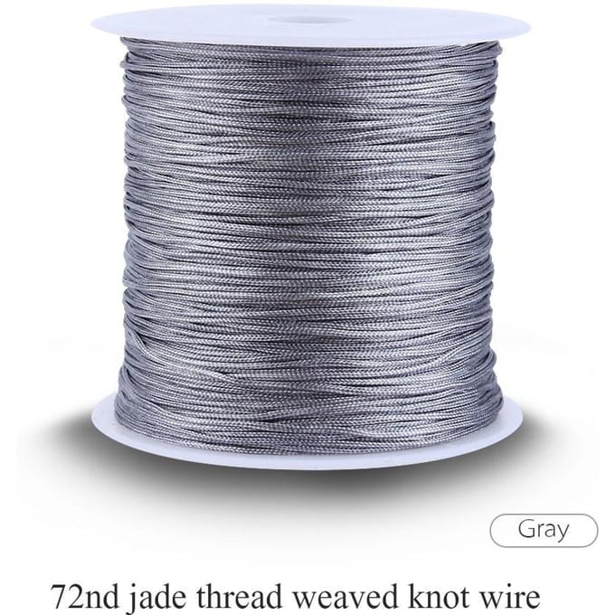 100M x 0,8 mm nylon Chinese knoopkoord rattail macramé shamballa draad grijs wit