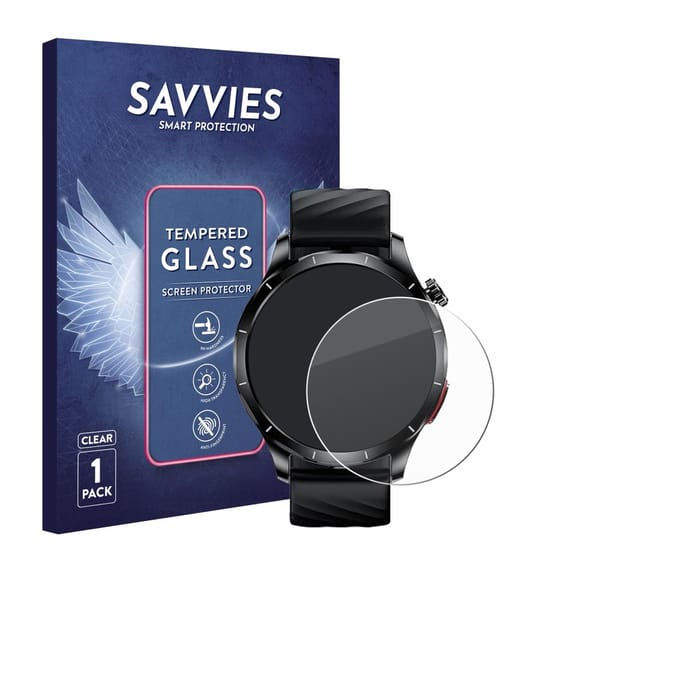 Savvies - Glas Screenprotector voor Lgnitek Aegis S1 1.43" - Gehard Beschermglas 9H