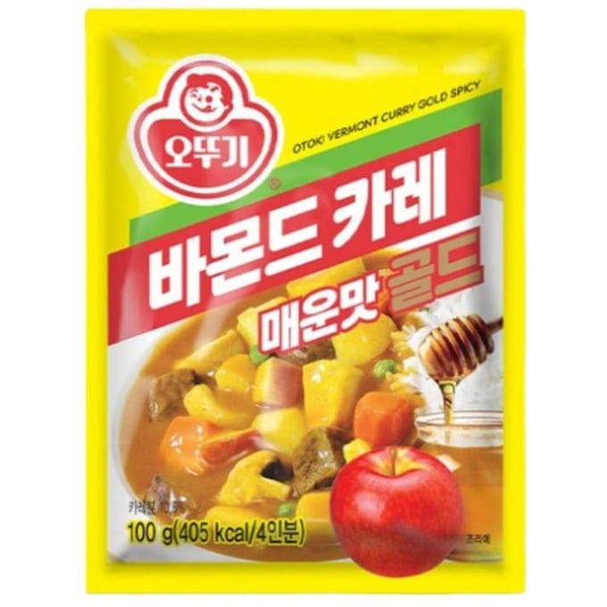 Otoki Vermont Curry Gold Pittige Smaak Koreaanse Pittige Curry Poeder 100g, 1 stuk/3 stuks 3ea red