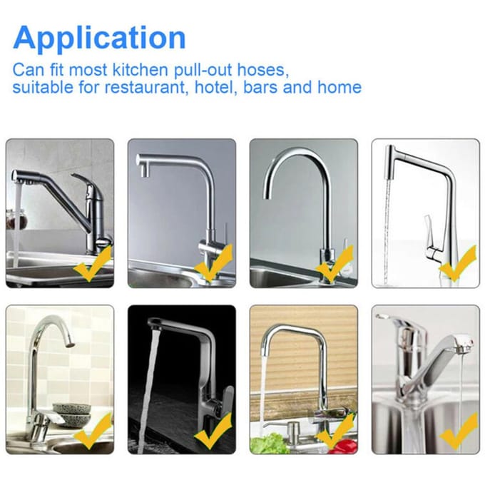 Évier de Cuisine Robinet Douchette Extractible Tête de Rechange gray