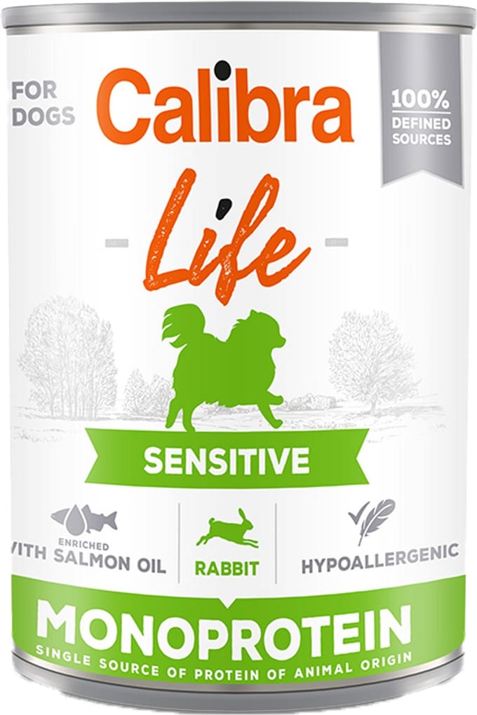 Calibra Dog Life Sensitive Natvoer - Konijn - 6 x 400 g