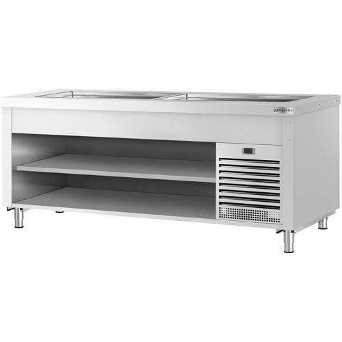 GGM Gastro Buffet gekoeld KOPENHAGEN - 2310mm - met gekoelde plaat zilver