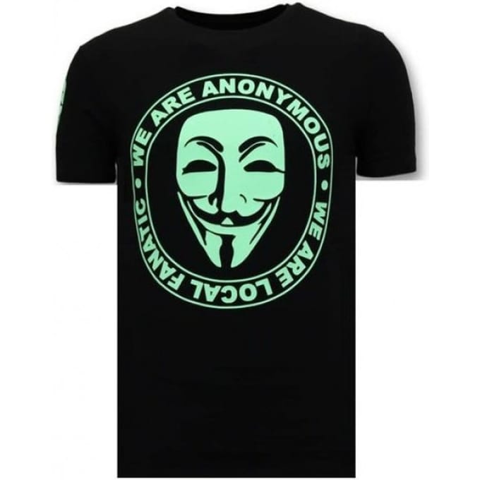 Exclusief Mannen T-shirt - We Are Anonymous -Zwart