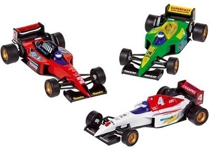 Goki - Raceauto's speelgoed set - 3x stuks - Formule 1 racewagens - van 10 cm - racing - autosport