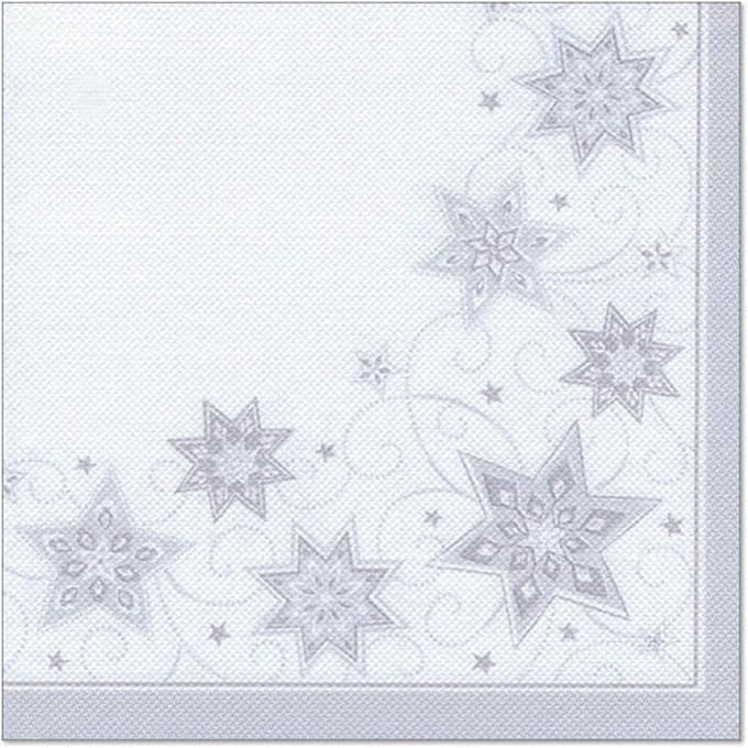 20 Servetten ROYAL Collection 1/4 vouw 40 cm x 40 cm wit Just Stars