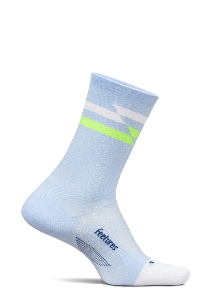 Feetures - Elite Ultra Light Mini Crew - Day Track - Blauw-Geel-Wit / MEDIUM