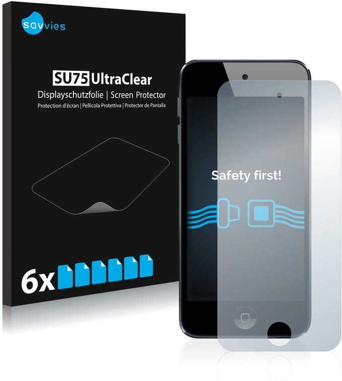 Savvies - Screenprotector voor Apple iPod Touch (5. Gen.) - Folie Beschermfolie transparant 6 Stuks