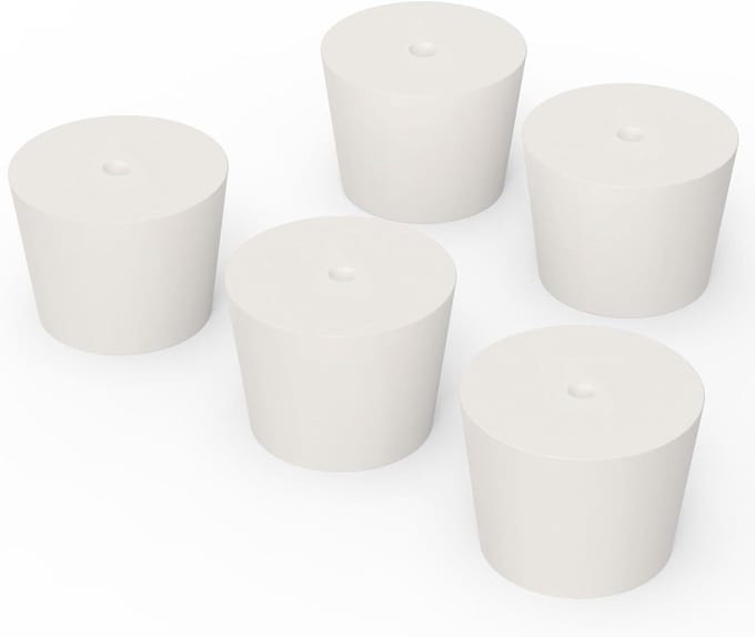 Rubberen Stoppers - Enkel Gat - Laboratorium Afsluiten - Precisie Taps Toelopend - Maat 8#