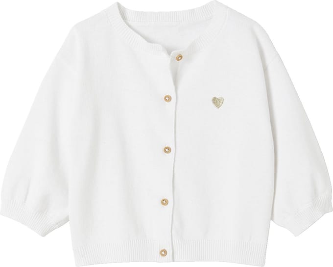 Vertbaudet Basic gebreid babyvest met geborduurd hartje