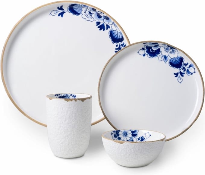 Heinen Delfts Blauw - Serviesset Blauw Bloesem - Porselein - 4-delig