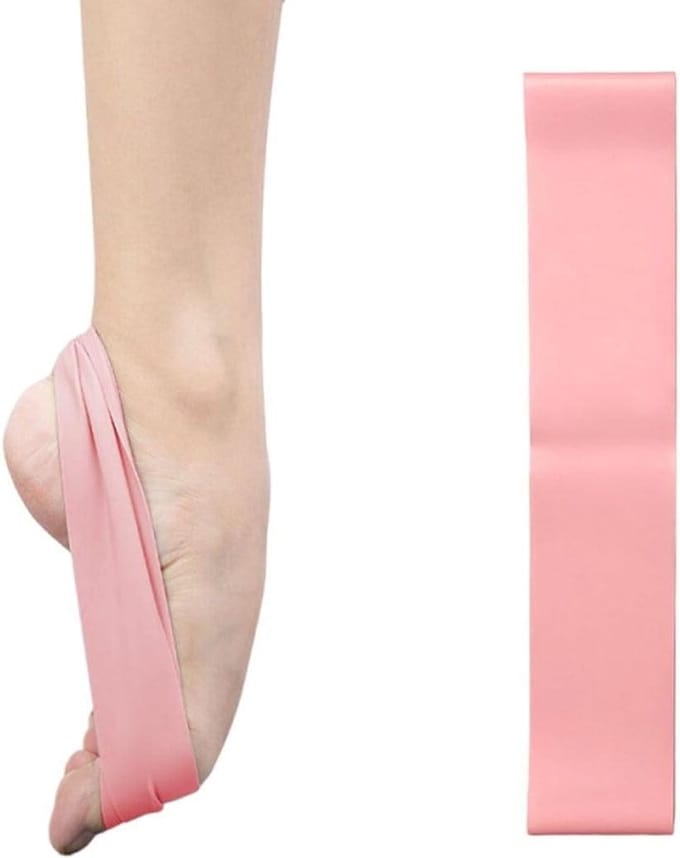 Allecto Plus - Elastische banden voor ballettraining - Roze latex band voor de wreef - Pilates accessoire