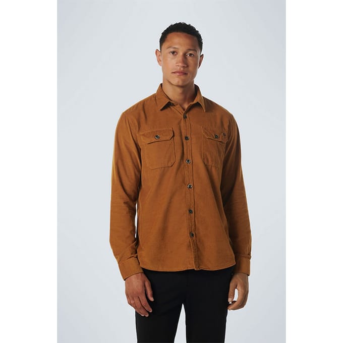 No Excess Shirt Corduroy Solid Caramel Size: XXL | Casual Shirts Outlet | Heren | Bruin