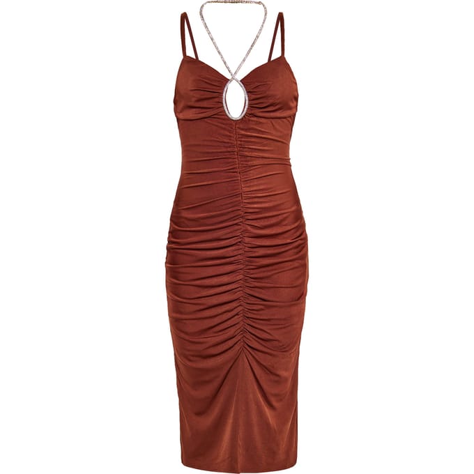 Faina Jurk Dames bruin
