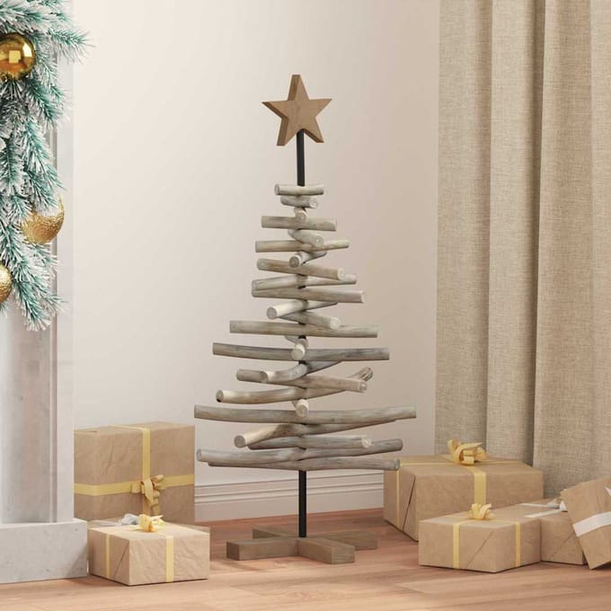 vidaXL - Kerstboom - Bruin - 90 - cm - Massief - teakhout