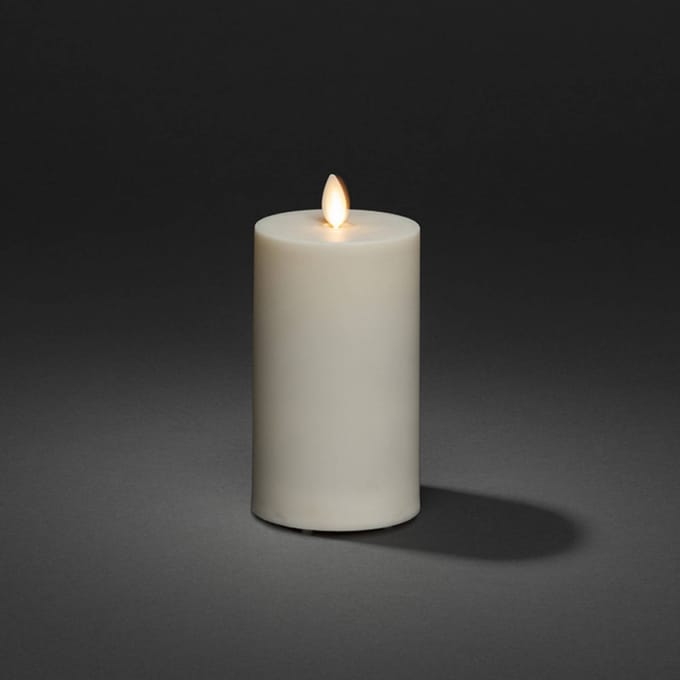 Konstsmide Christmas LED kaars IP44 crème wit glad Hoogte 18cm