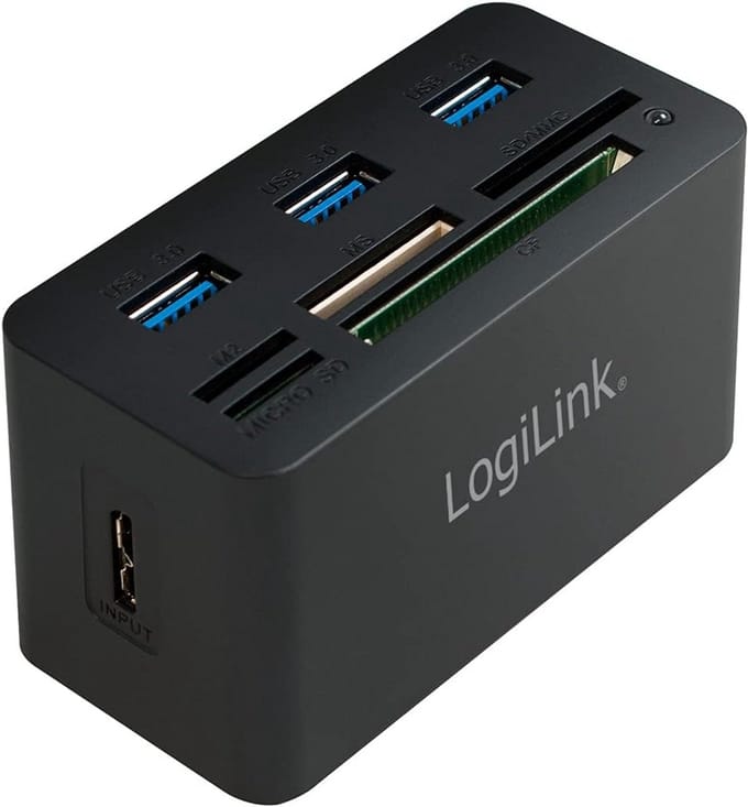 USB 3.2 Hub en Kaartlezer met 3 Poorten - 5000 Mbit/s