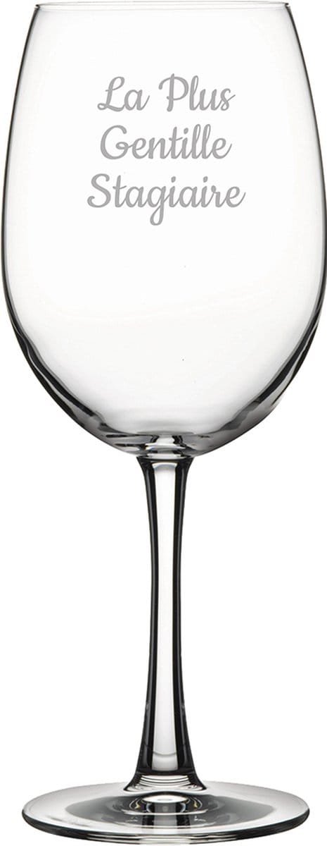 Rode wijnglas gegraveerd - 58cl - La Plus Gentille Stagiaire