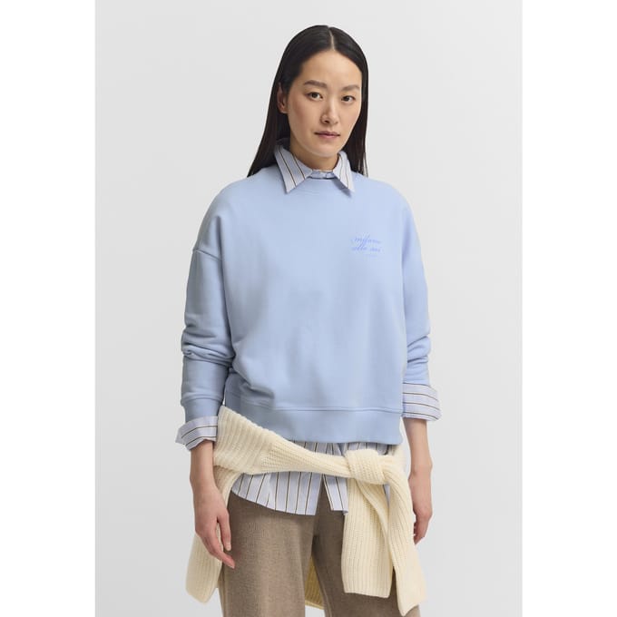 Bugatti Damen Sweatshirt van katoenmix met ronde hals