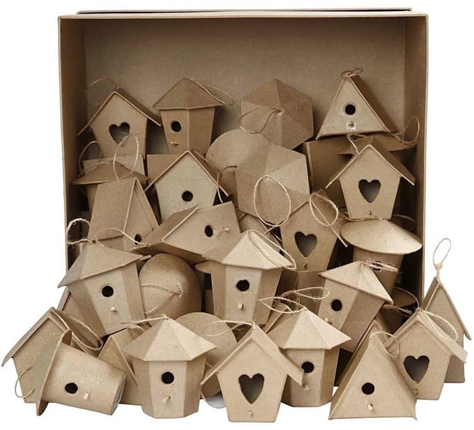 Creativ Company Birdhouses Papier mache 60st.