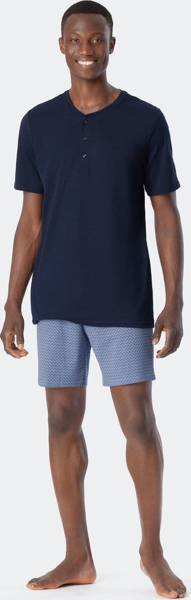 Schiesser Schlafanzug kurz Fine Interlock Heren Shortama - Maat M