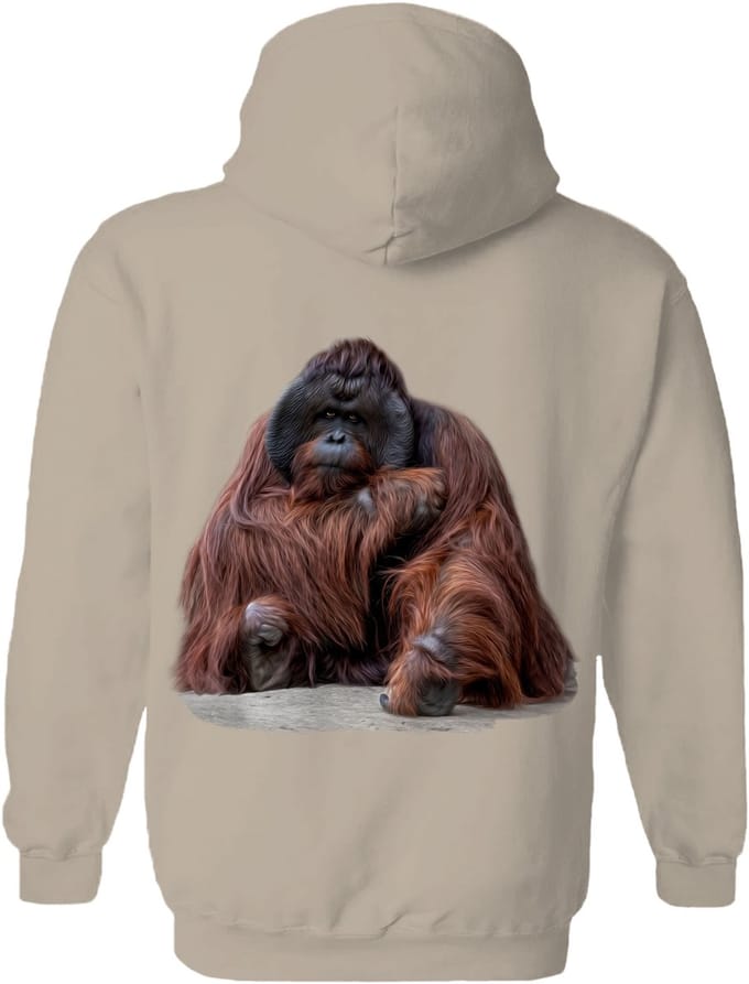 Orangoetan Wisdom Beyond Words - Orangutan The Coloured House Hoodie L