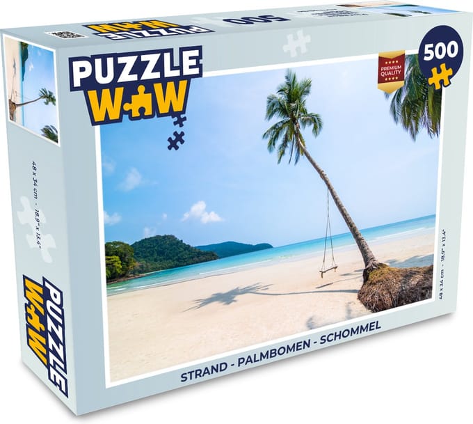 Puzzel Strand - Palmbomen - Schommel - Legpuzzel - Puzzel 500 stukjes