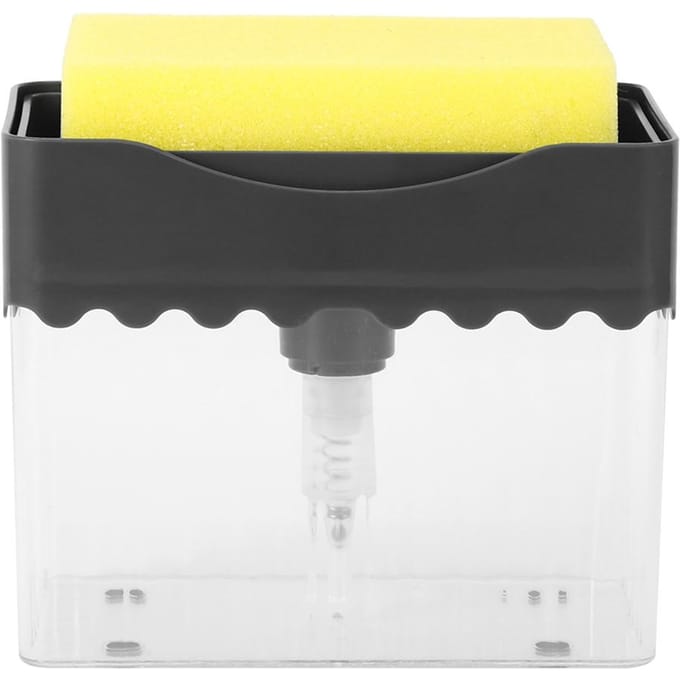 Contenant Distributeur Automatique de Détergent de Cuisine avec Accessoire Éponge à Vaisselle yellow