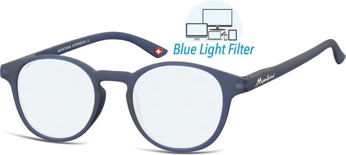Montana Eyewear BLF52A leesbril - beeldschermbril +0.00 Blauw - Rond