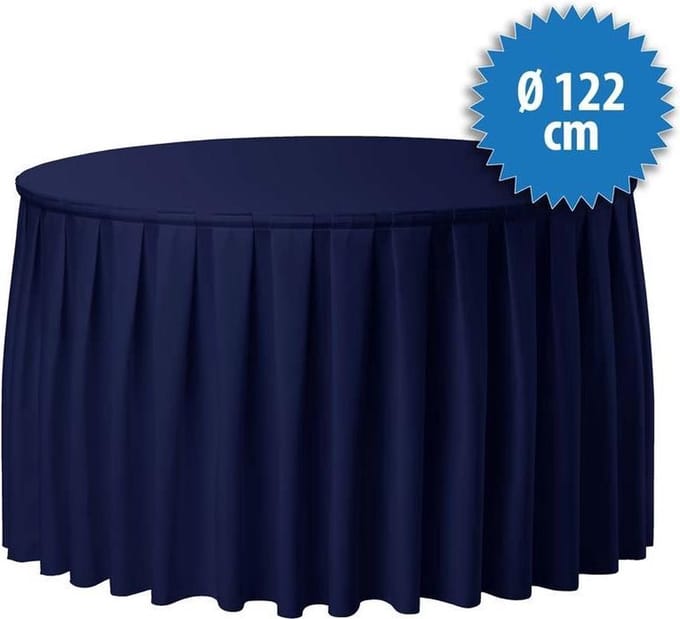 Combiskirting Boxpleat 250% - Ø122cm - Donkerblauw