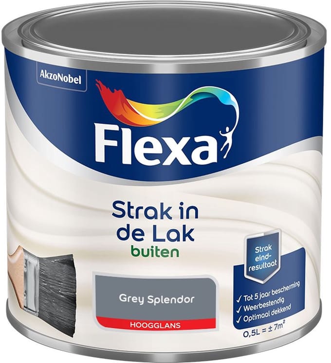 Flexa - Strak In De Lak Buitenlak Hoogglans - Grey Splendor - Mengverf - 500 Ml