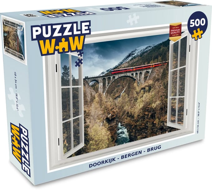 Puzzel Doorkijk - Bergen - Brug - Legpuzzel - Puzzel 500 stukjes