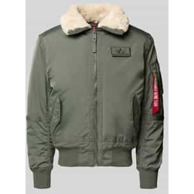 Bomberjack met ritssluiting en labelpatch
