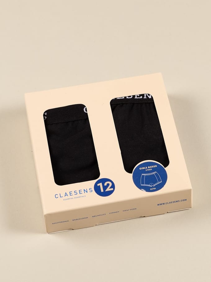 Claesen's® - Meisjes Boxershort 2-Pack ZwartCL 733-Black-12