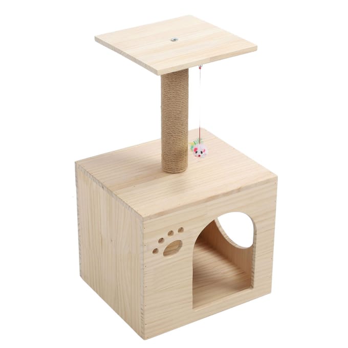 Kattenkrabpaal Boom Multifunctioneel Klauwen Slijpen Grote Ruimte Stevig Veilig Kattenboom Toren voor beige