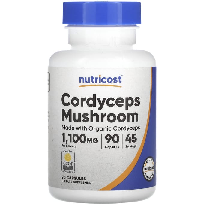 Nutricost, Cordyceps paddenstoel, 1100 mg, 90 capsules (550 mg per capsule)