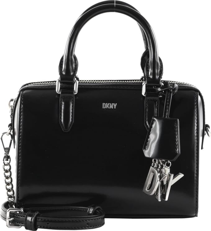 DKNY Handtas Schoudertas Paige SM Duffle Black / Silver Zwart