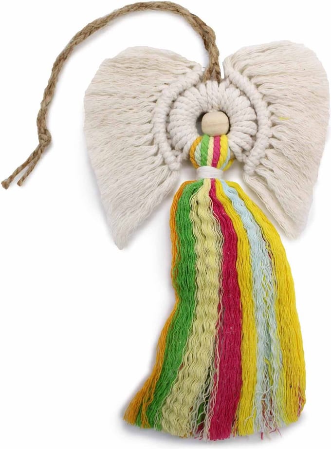 Macramé Engel - Regenboog